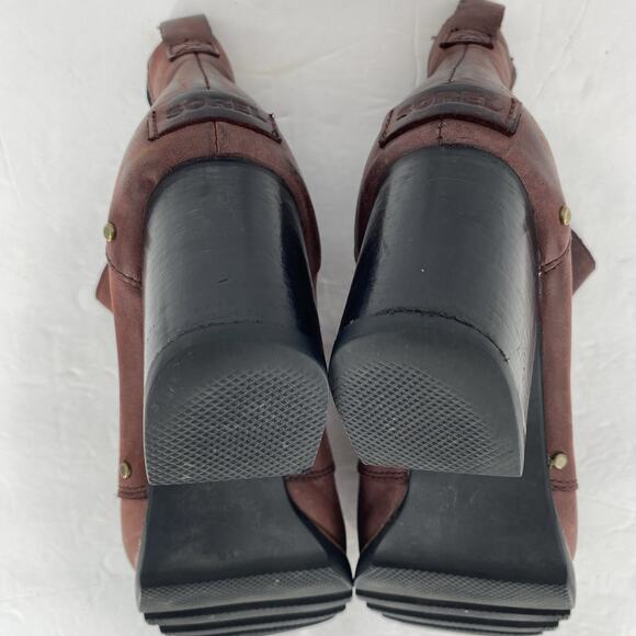 Sorel Addington Chelsea Red Nubuck Waterproof Leather Ankle Boots Women's 10.5 - Picture 8 of 10